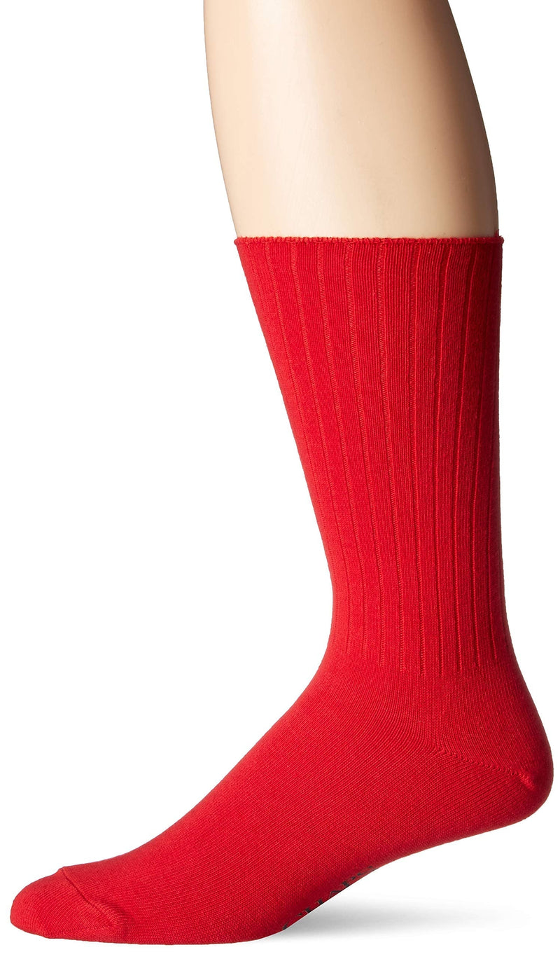 Chaps Men's Solid Casual True Rib Crew Socks (1 Pack) 6-12 Red - BeesActive Australia