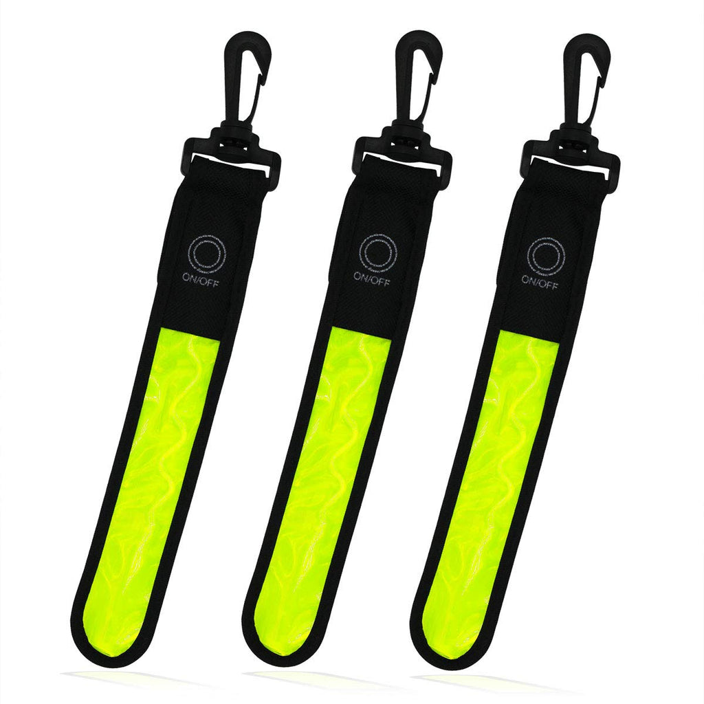 Labewin Safety Reflective Glowing Bag Pendant Tag for Running Commuter Cycling Dog Walking Jogging Sports Gear Hi-Visibility Adults Children Bag Fluorescent Yellow Orange Silver Package 1 - BeesActive Australia