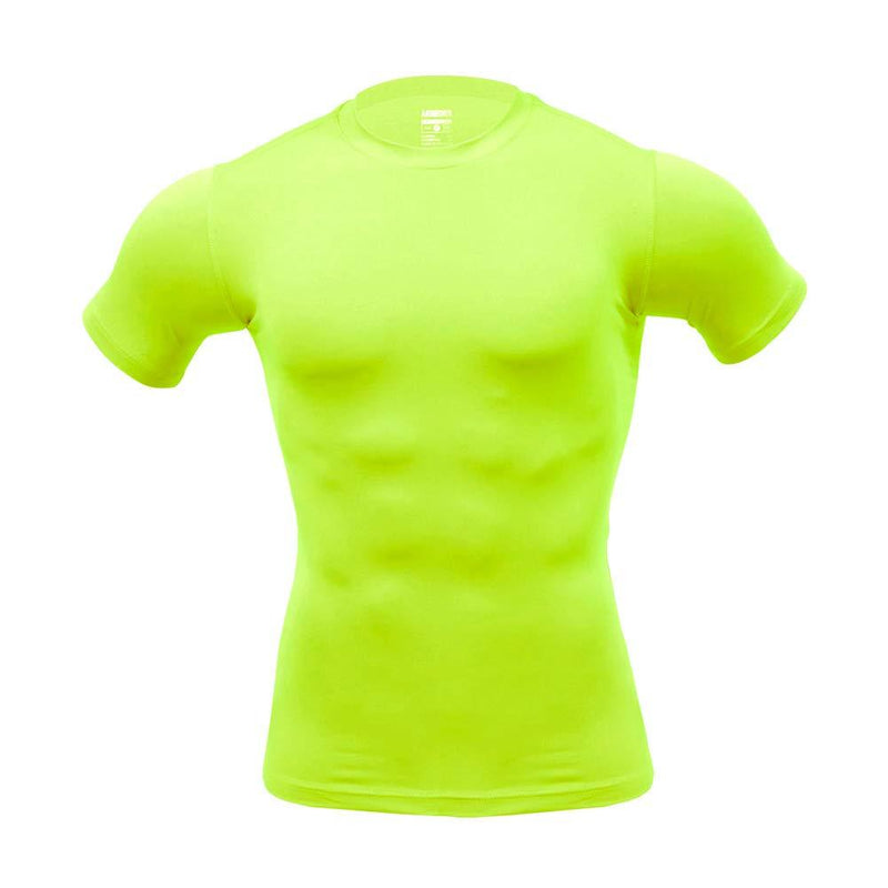 ARMEDES Mens Short Sleeve T-Shirt Cool Dry Compression Baselayer 51/131/132 Yellow XX-Large - BeesActive Australia