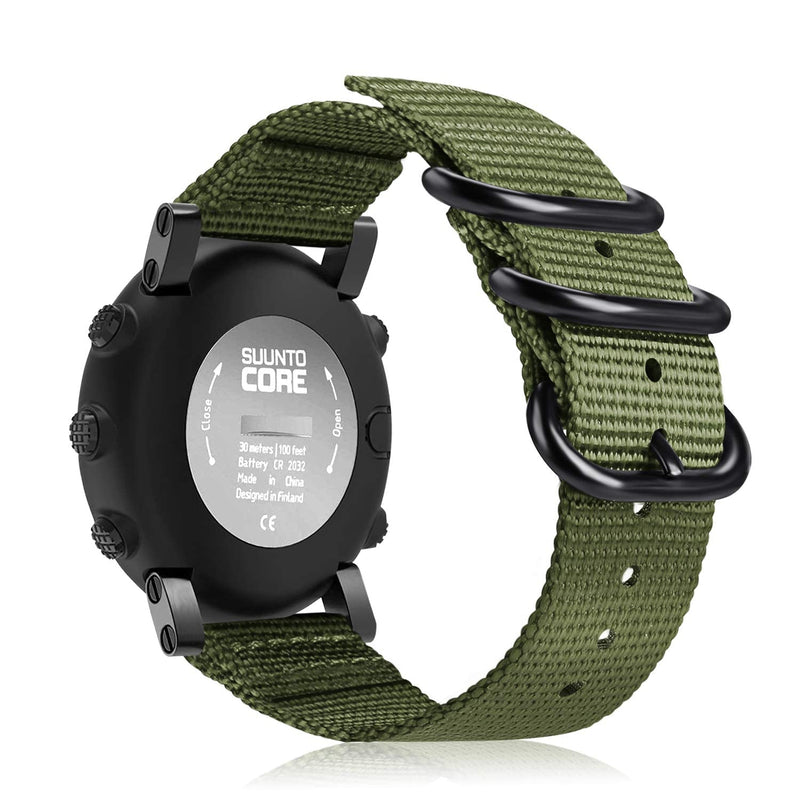 Fintie Watch Band Compatible with Suunto Core, Premium Woven Nylon Replacement Sport Strap with Metal Buckle Compatible with Suunto Core Smart Watch Olive - BeesActive Australia