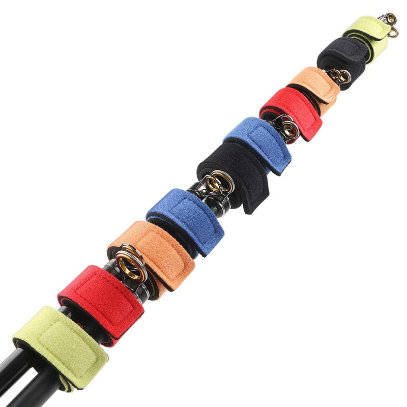 [AUSTRALIA] - 10pcs Fishing Rod Belts Ties Spinning Rods Straps Holders Magic Stick Casting Stretchy Belt for Fly Rods Telescopic Fishing Tackle Accessories Fixing Strap Ropes (Random Color) 