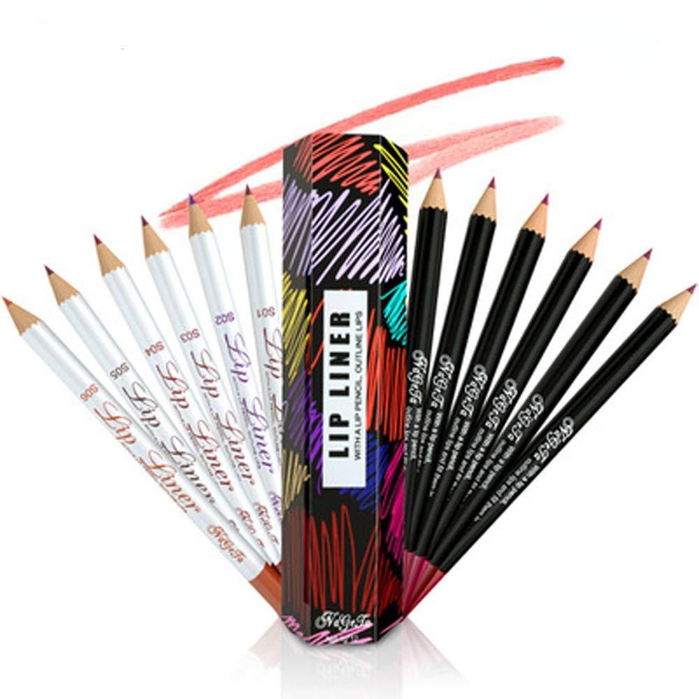 Makeup Matte Lip Pencil Long Lasting Velvet Waterproof Smooth Lip Liners Pen Set Of 12 Colors - BeesActive Australia