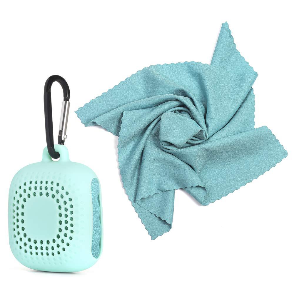 [AUSTRALIA] - VenusCare Cooling Handkerchief, Cooling Towel Small Instant Relief with Breathable Case and Portable Carabiner for Cool Down, Sweat, Sports, Travel, Riding, Fitness, Gift Aquamarine 