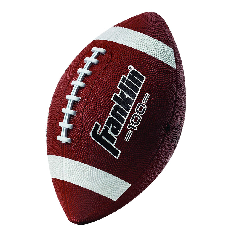 [AUSTRALIA] - Franklin Sports Grip-Rite 100 Rubber Junior Football 1 Inflated Football Brown/White 