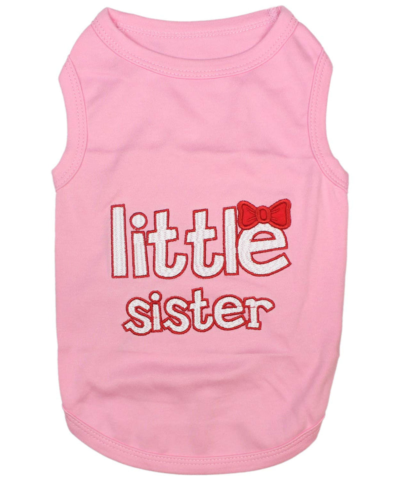 Parisian Pet Dog Cat Clothes Tee Shirts Little Brother and Sister T-Shirt Large Little Sister - BeesActive Australia