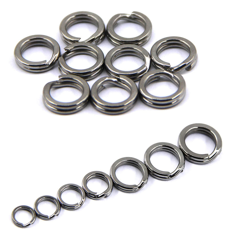 [AUSTRALIA] - JSHANMEI Fishing Split Rings Stainless Steel Double Snap Ring High Strength Metal Solid Circle Lure Connectors Fishing Tackle 5.0mm-100pcs 