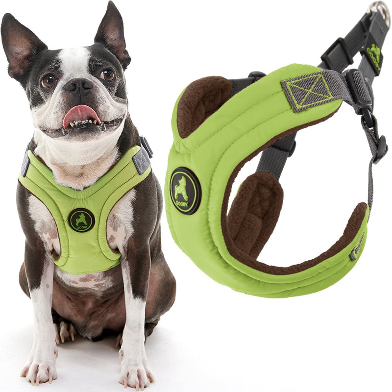 Gooby Escape Free Memory Foam Harness - No Pull Step-in Small Dog Harness with Four Point Adjustment - Perfect on The Go Dog Harness for Medium Dogs No Pull and Small Dogs for Indoor and Outdoor Use Green Medium Chest (14.25~21.5") - BeesActive Australia