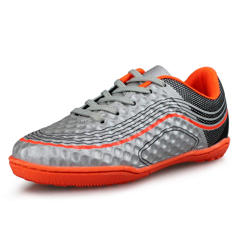 Hawkwell Kids Outdoor/Indoor Comfortable Soccer Shoes(Toddler/Little Kid/Big Kid) 13 Little Kid 008-silver - BeesActive Australia