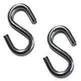 [AUSTRALIA] - 2 Pieces Stainless Steel 316 Straight S Hook 3/16" (5mm) Marine Grade 