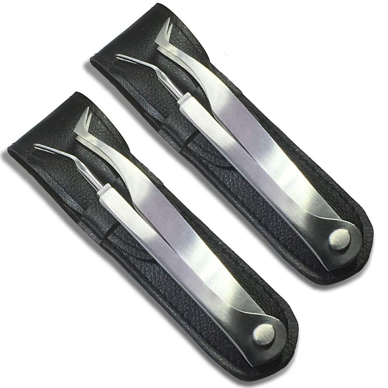 eTradewinds Tick Remover Tool | Tick-Off Pro | Hygienic All Stainless Steel Tick Removal Tool with Leather Case 2-Pack - BeesActive Australia