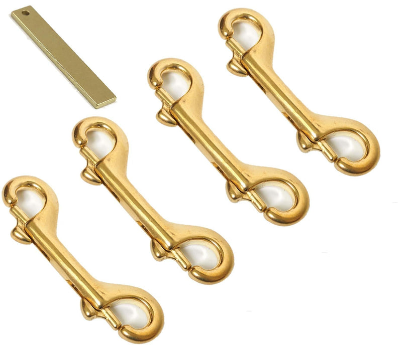 [AUSTRALIA] - Brass Double End Snap Hook Clip Diving Hook 3.5 Inch 4 PCS for Diving pet Luggage Outdoor Mountaineering Tactical Equipment 