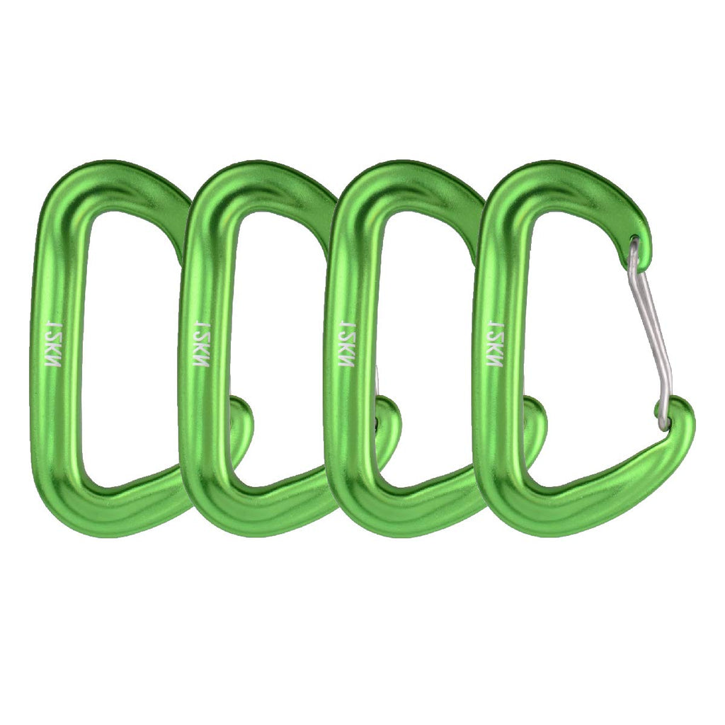TRIWONDER 12KN 25KN Aluminium Wire Gate Carabiners for Hammock - Heavy Duty D Shape Carabiners Lightweight Carabiner Clips for Camping Hiking 12KN Wire Gate - 4 Green - BeesActive Australia