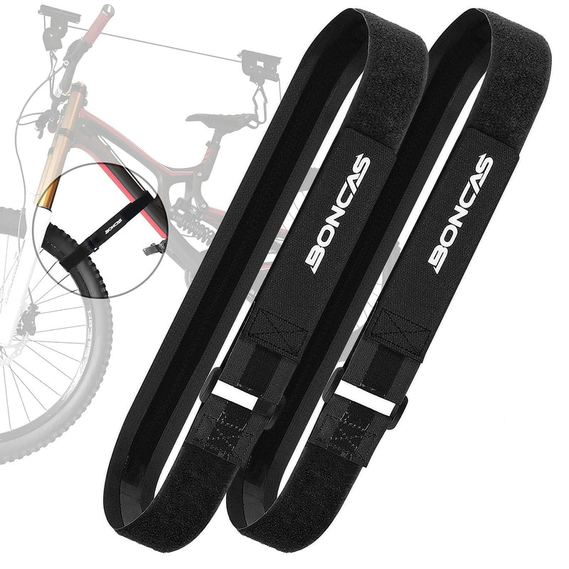Boncas Adjustable Bike Rack Strap Bicycle Wheel Stabilizer Straps with Innovative Gel Grip Keep The Bicycle Wheel from Spinning 24" Black 2 Pcs - BeesActive Australia
