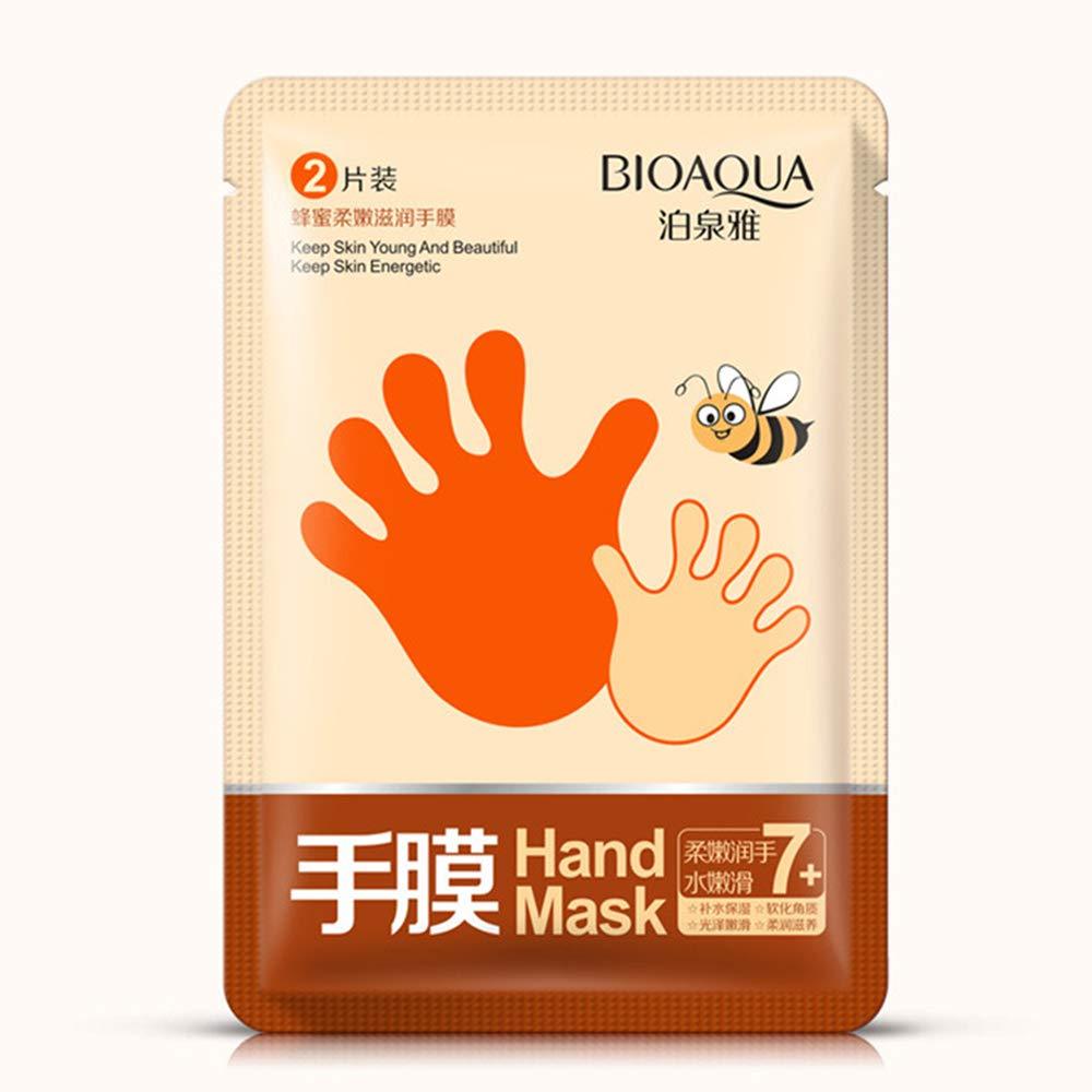 BIOAQUA Hand Mask Gloves Smooth Silky Skin Honey Natural Extract Moisturizes Gentle Hands (2PACK - 2 PAIRS) - BeesActive Australia