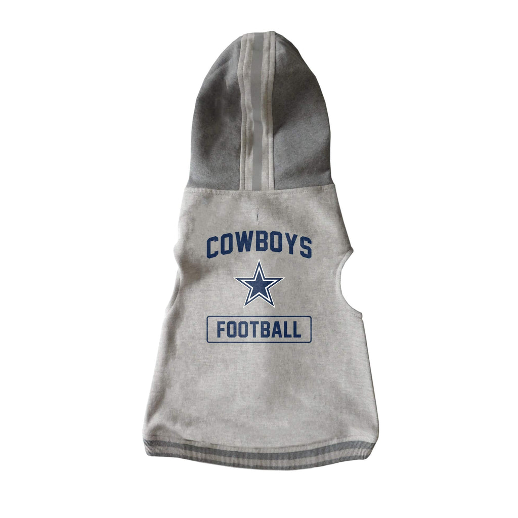 Littlearth NFL Unisex Pet Hooded Crewneck Dallas Cowboys X-Small Gray - BeesActive Australia