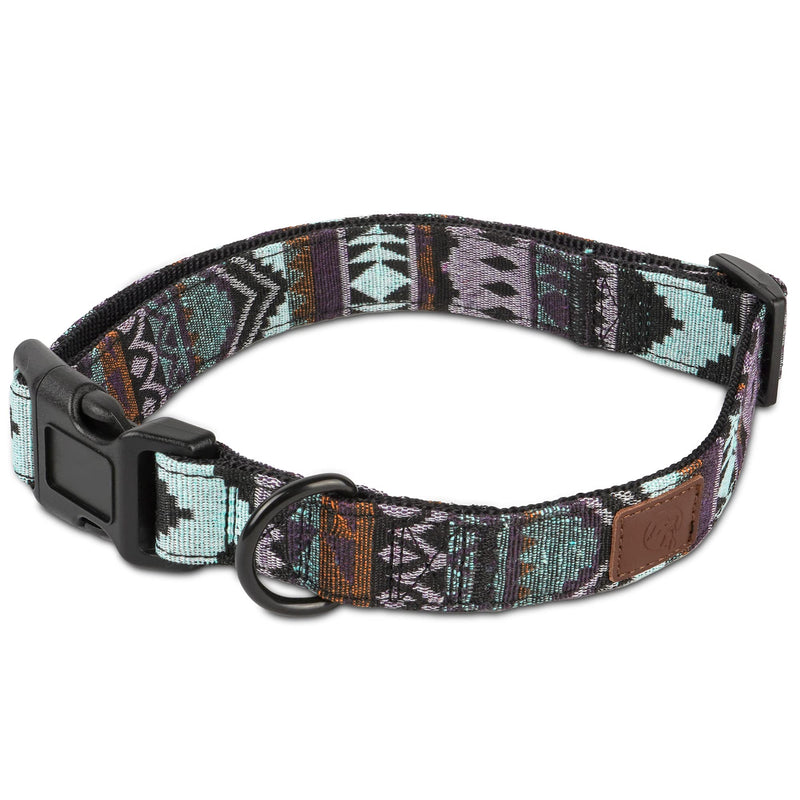 Embark Urban Dog Collar for Large, Medium, & Small Dogs - Durable Collars for Male & Female Dogs - Thick Nylon Material & Hardware - Leather Embossed Aztec - BeesActive Australia