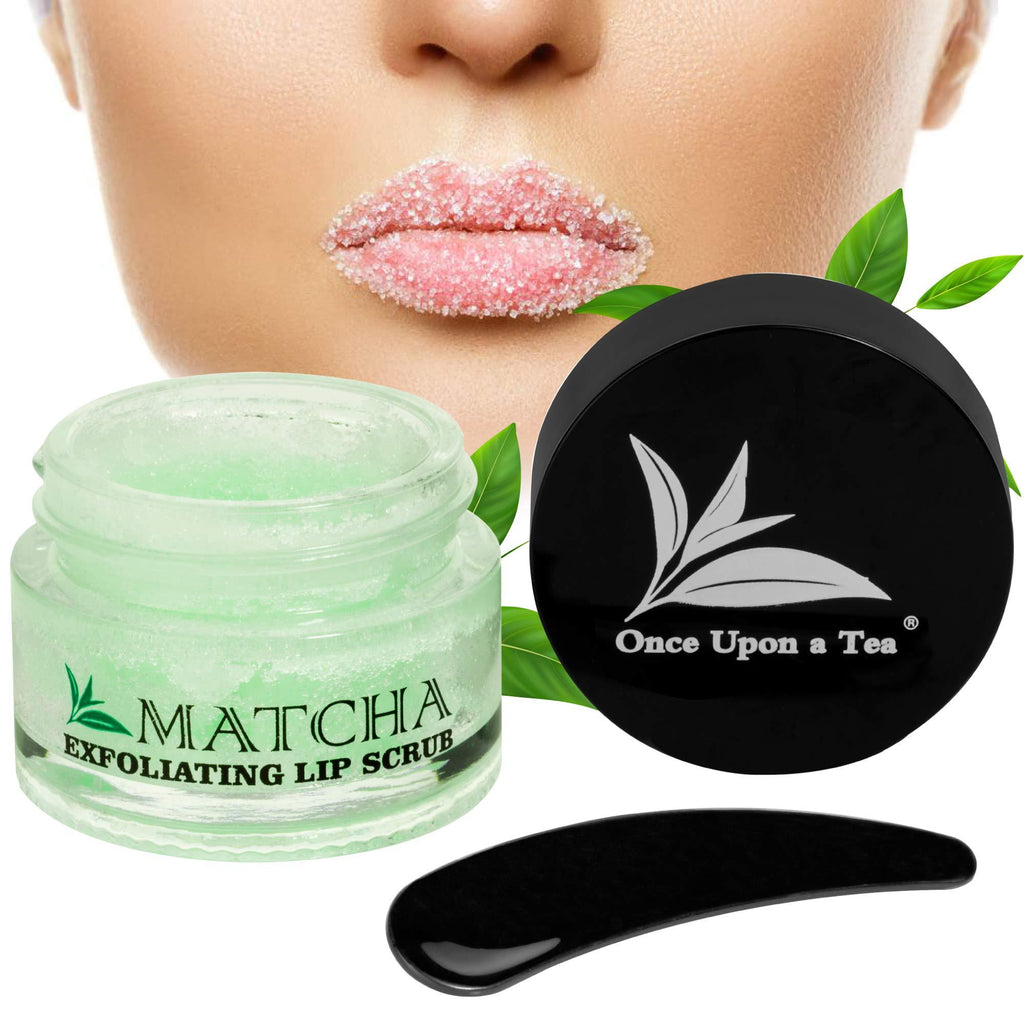 Exfoliating Green Tea Matcha Sugar Lip Scrub, Hydrating Treatment for Dry, Chapped & Cracked Lips, Best Peeling Solution For Plump, Younger Looking Lips, Lip Polish - BeesActive Australia