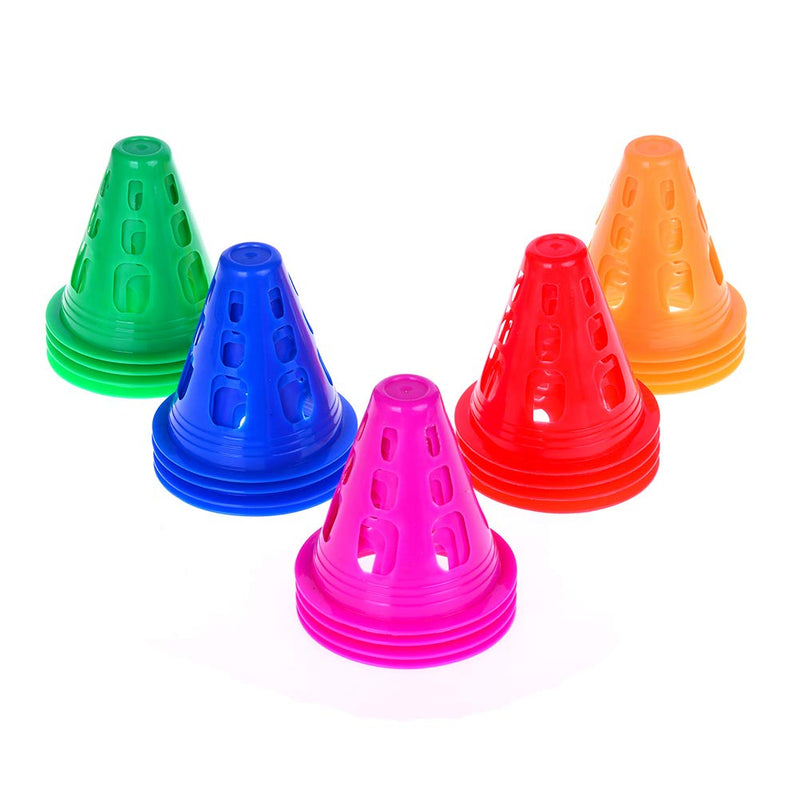 37YIMU 3 Inch Training Cones for Kid Adult Mini Sports Training Cones Plastic Windproof Roadblock Traffic Road Cones for Roller Skating and Skate Practice,5 Colors, 20 Pcs - BeesActive Australia