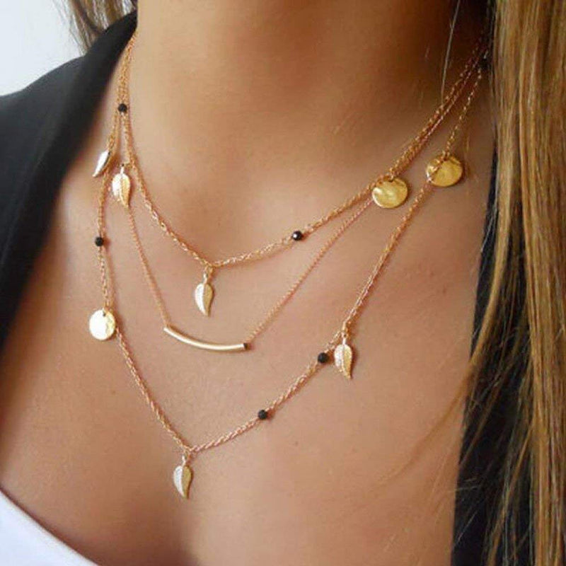 Jovono Bohemian Necklace Long Multilayer Necklace for Women and Girls - BeesActive Australia