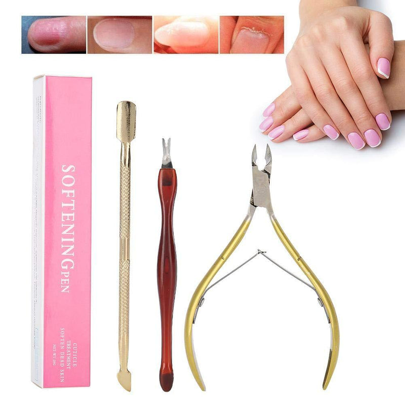 Cuticle Nipper with Cuticle Pusher,Dead Skin Removal Nail Care Tools Cutter Pedicure Manicure Tools for Fingernails and Toenails Manicure Kit - BeesActive Australia