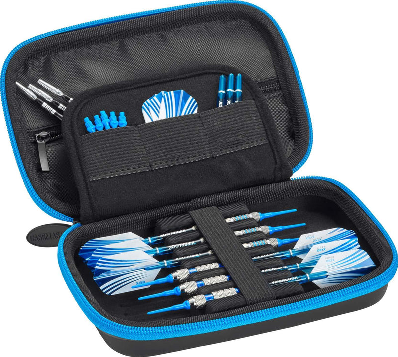 Casemaster Sentinel EVA Foam Shell Dart Case, Holds 6 Darts and Extra Accessories, Tips, Shafts and Flights, Compatible with Steel Tip and Soft Tip Darts Blue - BeesActive Australia