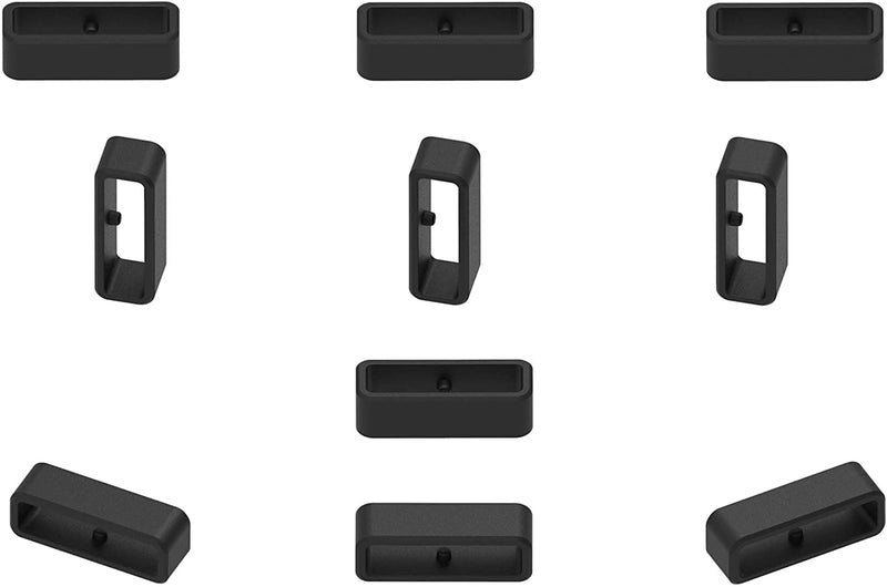 Turnwin Band Loop Compatible with Garmin Forerunner 220 230 235 35 45 620 630 735XT 935 945, Vivoactive 4, Approach S10 /S20 Replacement Band Keeper Belt Buckle Silicone Replacement idle ring Black-11pack - BeesActive Australia