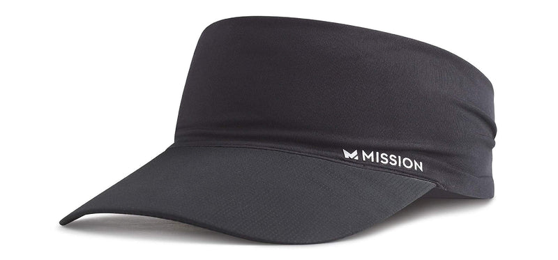 MISSION Cooling Stretchy Visor- Lightweight, No Slip Band, UPF 50 Black - BeesActive Australia