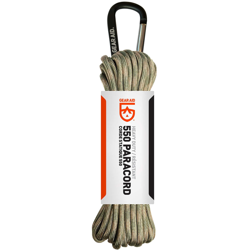 [AUSTRALIA] - GEAR AID 550 Paracord and Carabiner, 7 Strand Utility Cord for Camping and Survival Camouflage 30 Ft 
