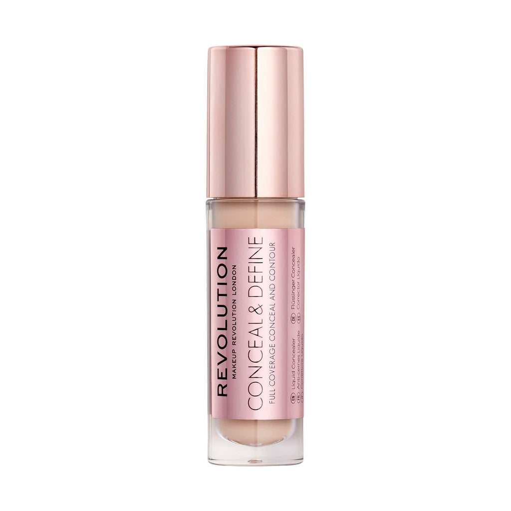 Makeup Revolution Conceal and Define Concealer, Full Coverage Conceal & Contour, Shade C4, Liquid Makeup Concealer Stick for Blemishing and Hides Acne, Blemish Concealer for Under Eye Brightening - BeesActive Australia