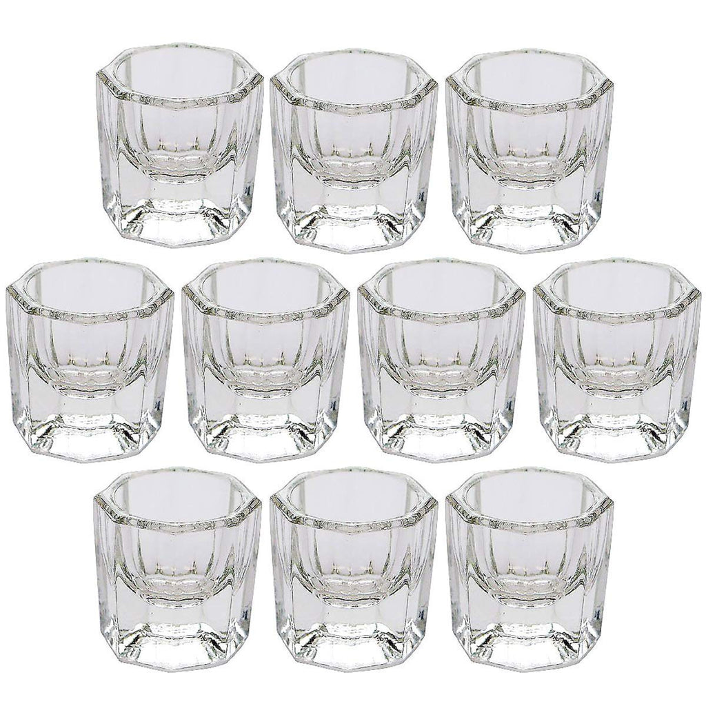 DORUS 10 Nail Art Acrylic Liquid Powder Dappen Dish Glass Crystal Cup Glassware Tools - BeesActive Australia