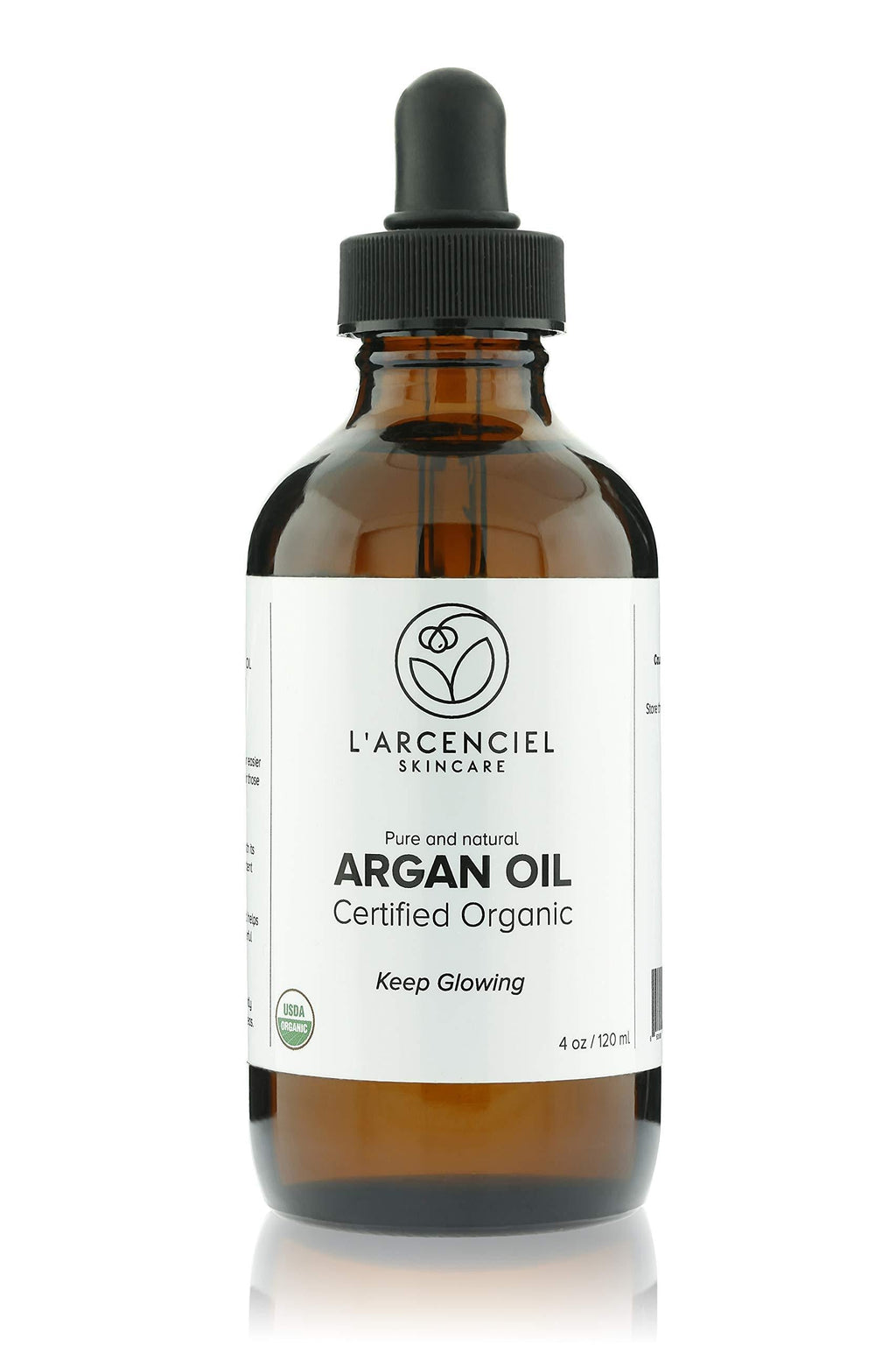 Organic Argan Oil (4 oz.) by L'arcenciel Skincare. 100% Pure and Natural, Cold Pressed, USDA Certified Organic Moisturizer for Face, Hair, Skin and Nails 4 Fl Oz (Pack of 1) - BeesActive Australia