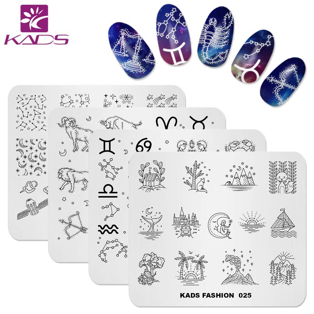 KADS Nail Art Stamp Plate Night Sky Series Nail stamping plate Template Image Plate Nail Art DIY Decoration Tool - BeesActive Australia