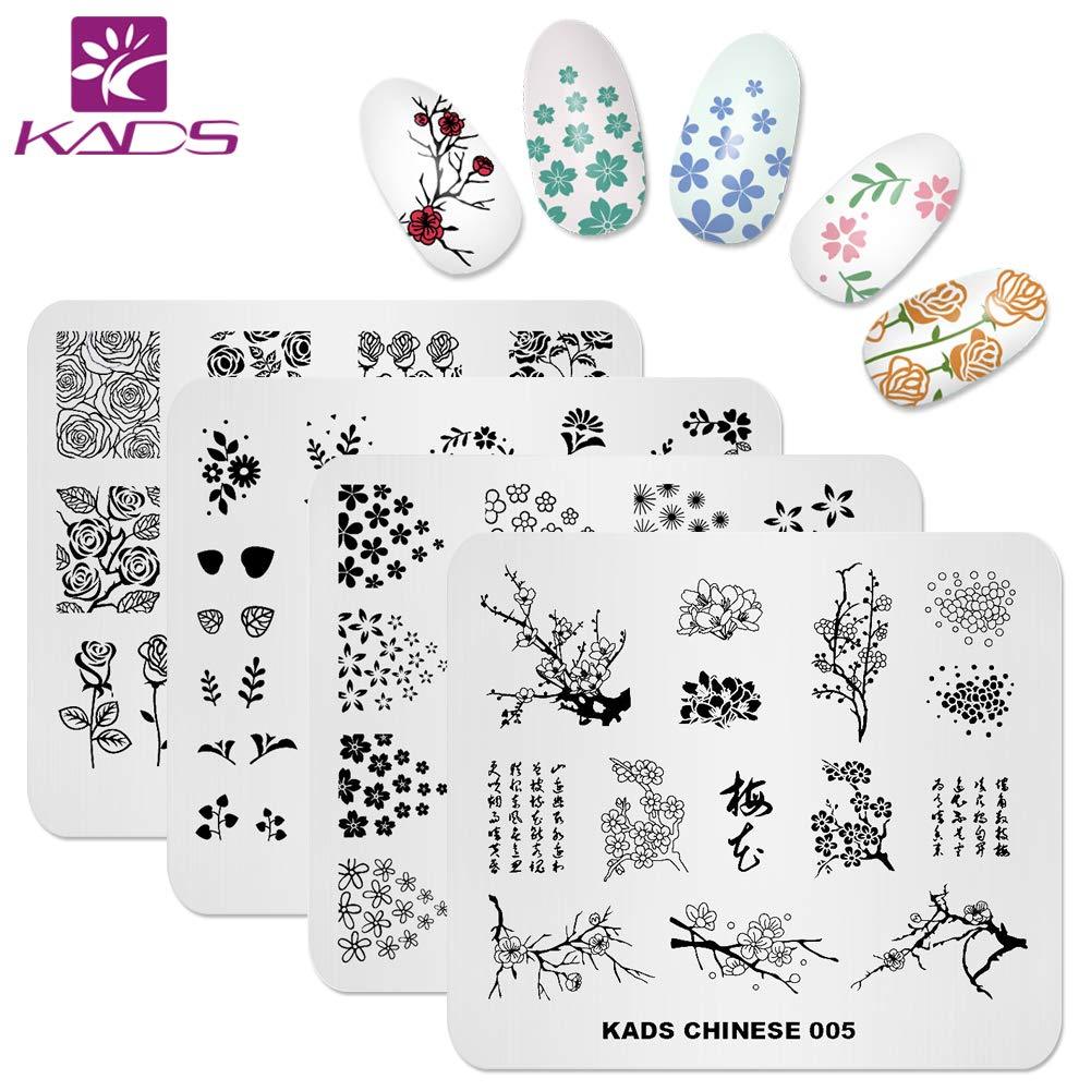 KADS Nail Art Stamp Plate Flower Series Nail stamping plate Template Image Plate Nail Art DIY Decoration Tool - BeesActive Australia