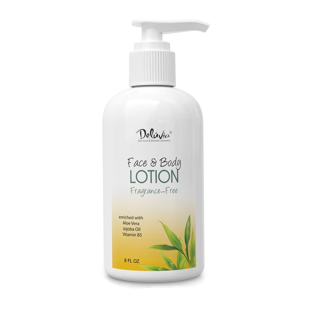 Moisturizing Body Lotion & Face Lotion, 8oz with Organic Aloe Vera, Shea Butter, Organic Jojoba Oil, Vitamin E & B5. Daily Skin Moisturizing Lotion For Dry Skin, Great For All Skin Types. by Deluvia 8 Fl Oz (Pack of 1) - BeesActive Australia