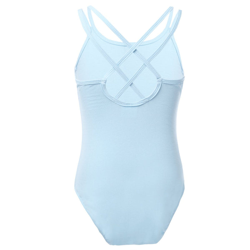 Alvivi Kids Girl Double Strap Camisole Leotard Ballet Dance Gymnastics Jumpsuit Athletic Sports Tank Tops 5-6 Sky Blue - BeesActive Australia