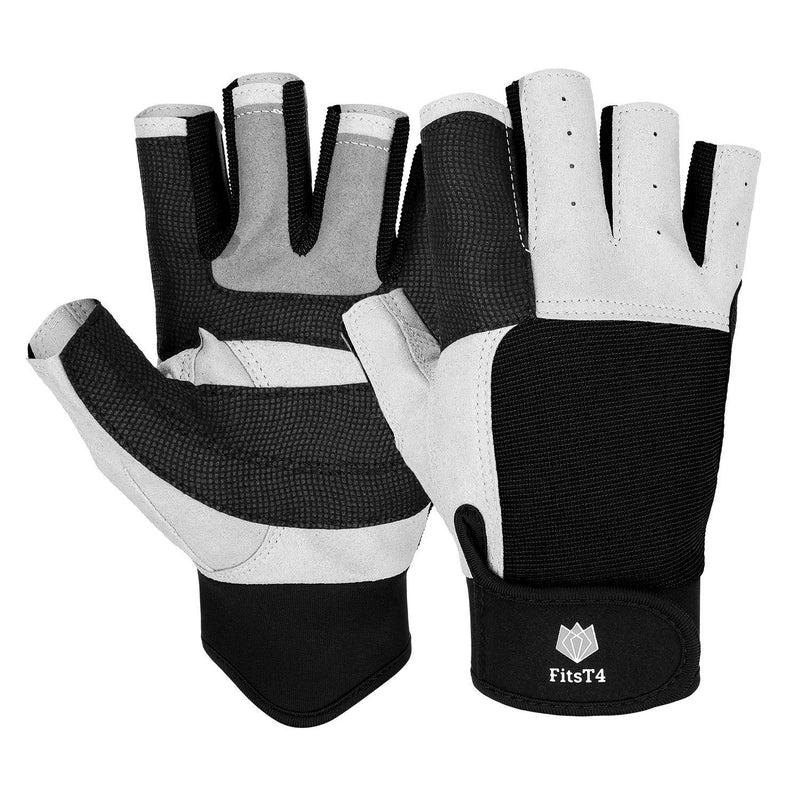 FitsT4 Sailing Gloves 3/4 Finger and Grip Great for Sailing, Yachting, Paddling, Kayaking, Fishing, Dinghying Water Sports for Men and Women black Medium - BeesActive Australia