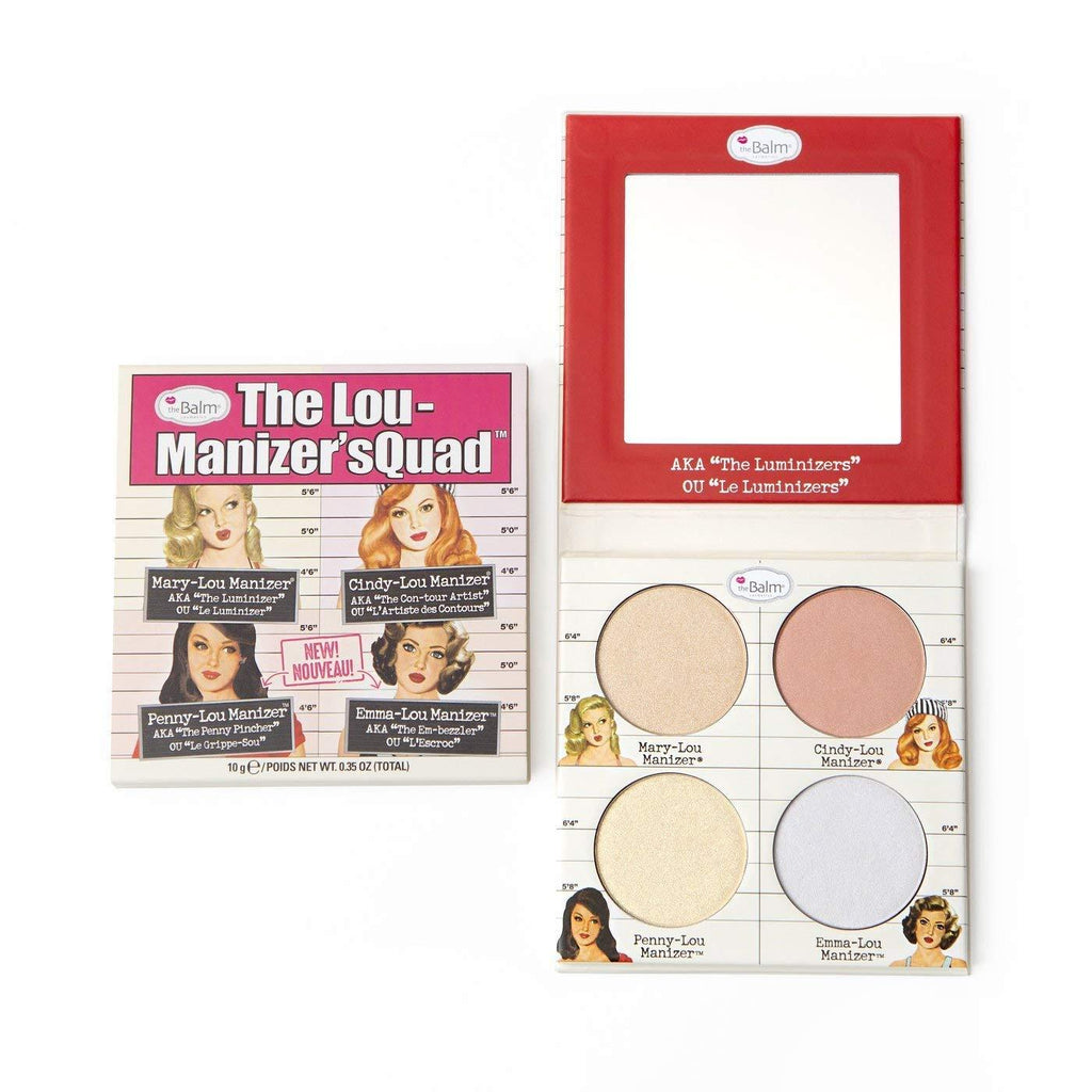 theBalm Lou-Manizers Quad Makeup Palette, Highlighter, Exclusive Shades, Long-Lasting, Durable Cosmetics, Multi-Color Reflective Finishes, 0.35 oz - BeesActive Australia