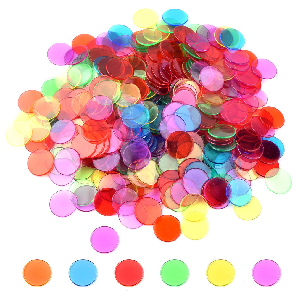 Coopay 300 Pieces Transparent Color Counters Plastic Math Counters Game Counting Bingo Chips Plastic Markers - BeesActive Australia