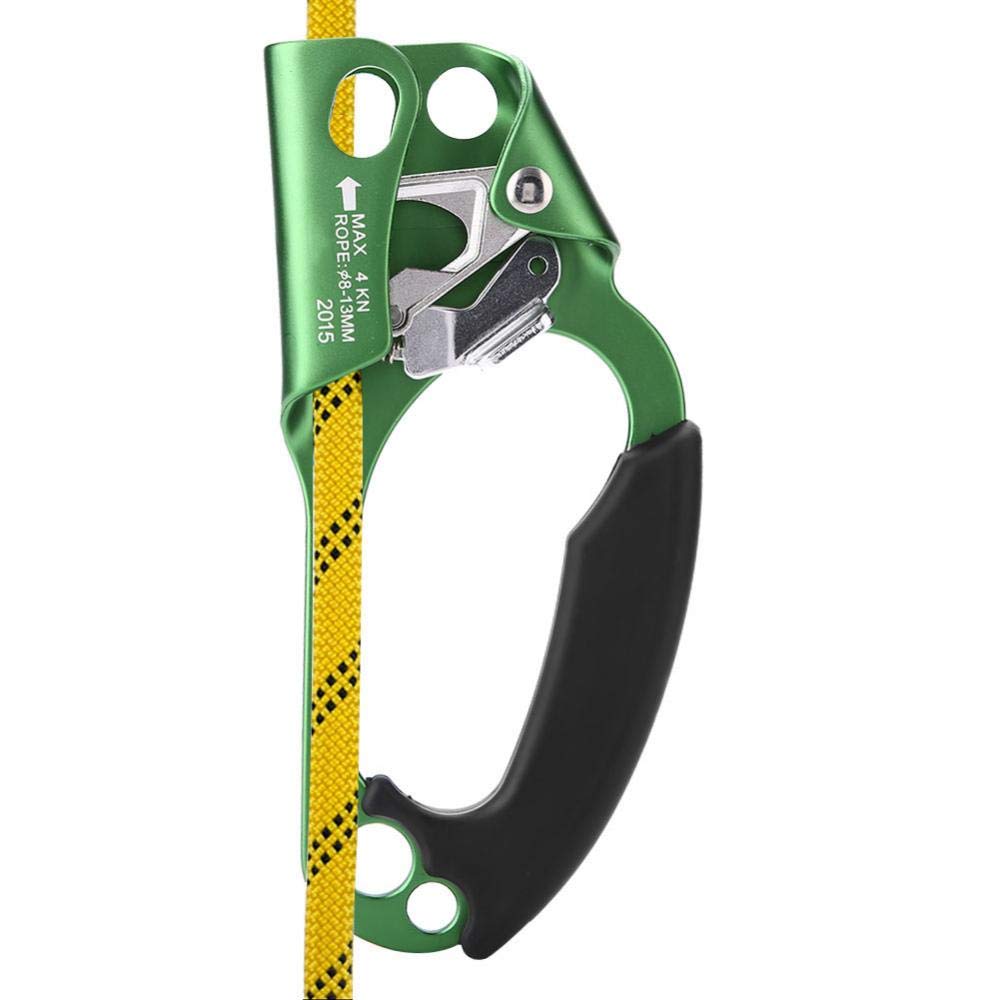 Climbing Ascender, Climbing Device Right Hand Climbing Rope Handle Clamp for 8mm-13mm Rope Rock Climbing Equipment Green - BeesActive Australia