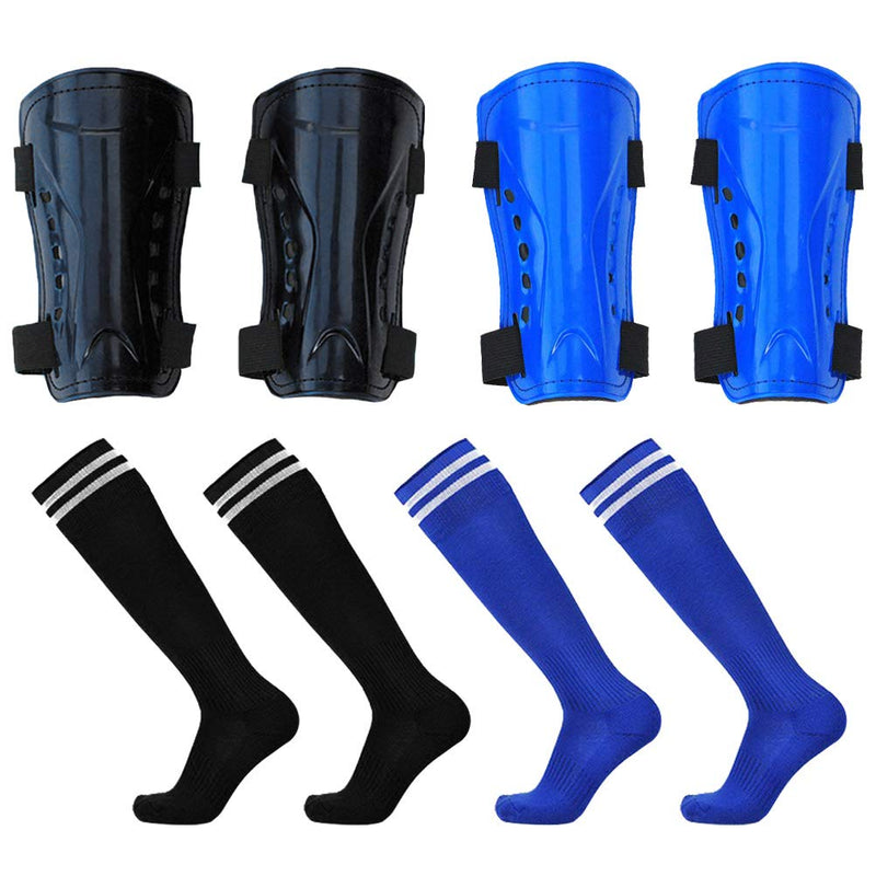 Odowalker 2 Pairs Kids Soccer Shin Guards & 2 Pairs Football Soccer Socks Perforated Breathable Pads Protector Calf Protective Gear Equipment for 5-15 Years Kids Boys Girls Children Teenagers - BeesActive Australia
