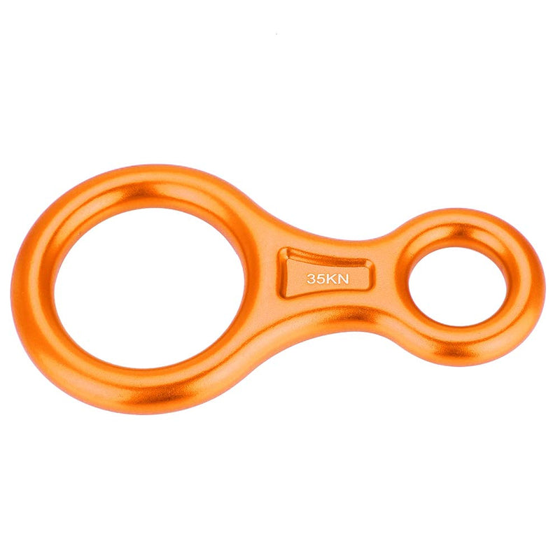 Vbestlife Rescue Rope Descender, 35KN Figure 8 Aluminum Descender Rappel Ring Rock Climbing Rescue Gear for Rappelling Belaying Climbing Orange - BeesActive Australia