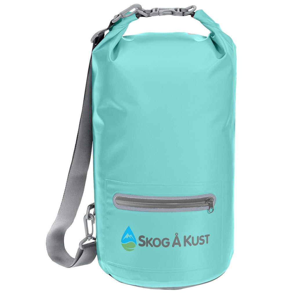 [AUSTRALIA] - Skog Å Kust DrySåk Waterproof Floating Dry Bag with Exterior Zippered Pocket | for Kayaking, Rafting, Boating, Swimming, Camping, Hiking, Beach, Fishing | 10L & 20L Sizes 20 Liter Mint 
