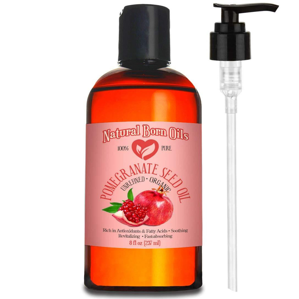 8oz Pomegranate Seed Oil, 100% Pure and Natural, Organic and Rich in Antioxidants for Supple, Soft Skin and Hair - Includes Pump & Flip Cap - BeesActive Australia