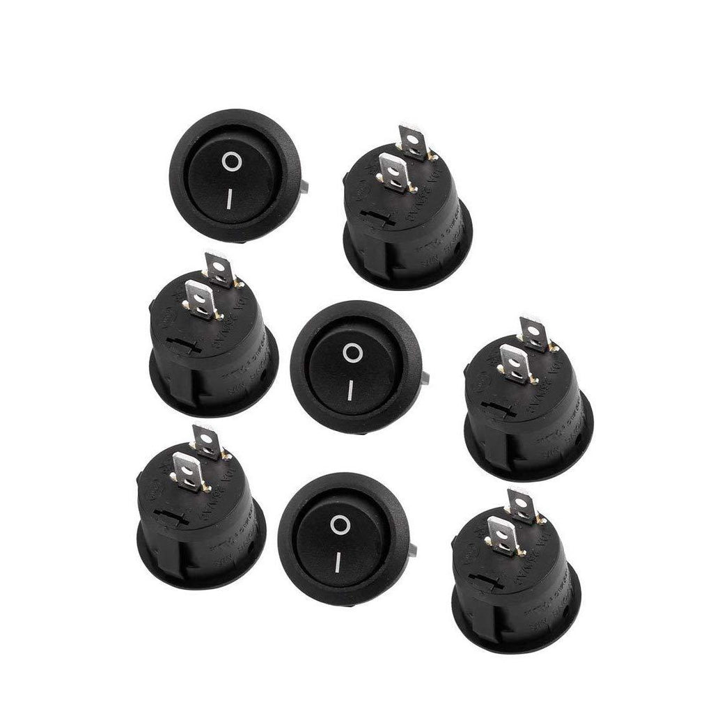 [AUSTRALIA] - RuoFeng 2-Pin Snap-In Round Rocker Latching ON/OFF Car/Boat Switch 10A/125V, 6A/250V Black Pack of 10 