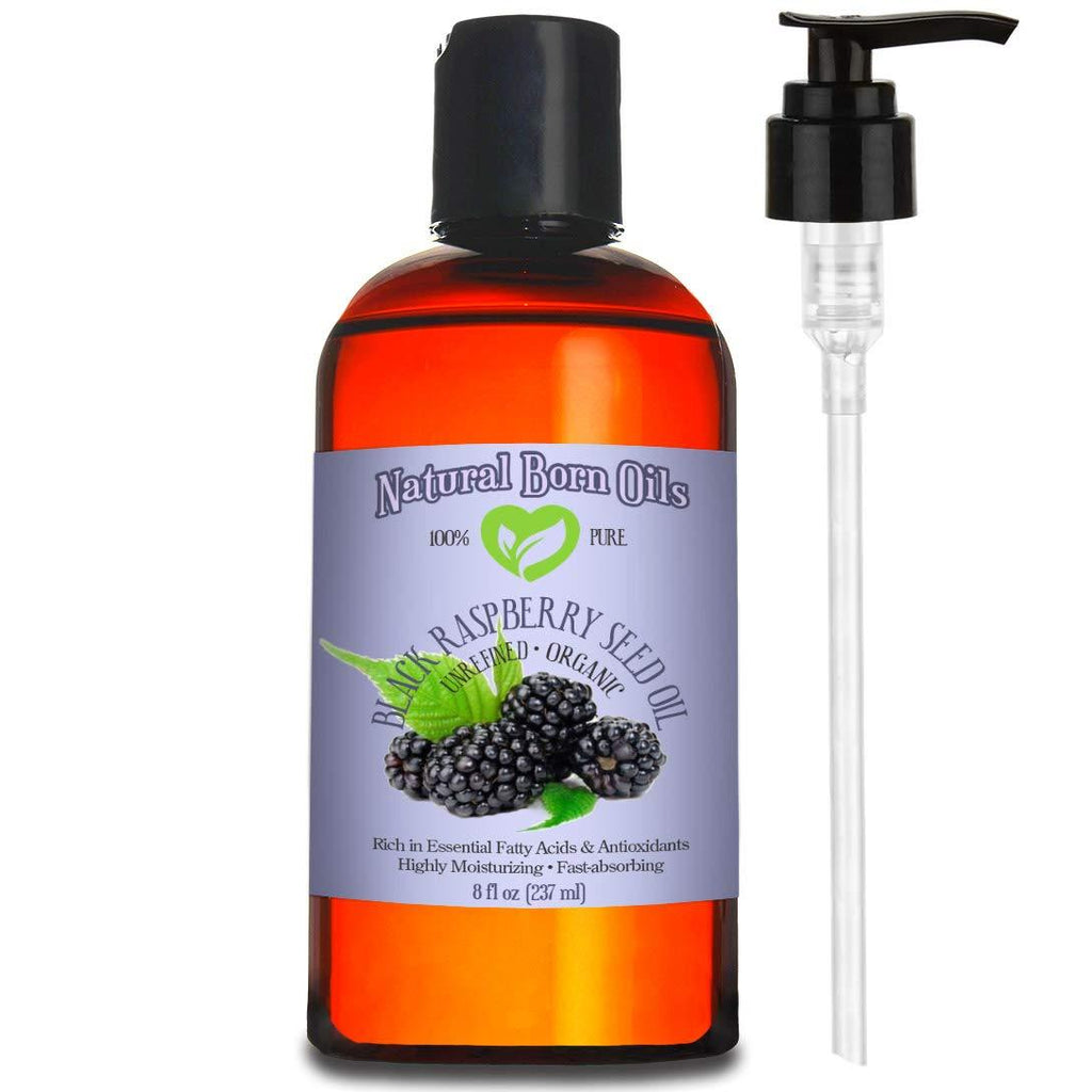8oz Black Raspberry Seed Oil, 100% Pure and Natural, Cold-Pressed, Unrefined, Organic, for Healthy Skin and Hair - Includes Pump & Flip Cap - BeesActive Australia
