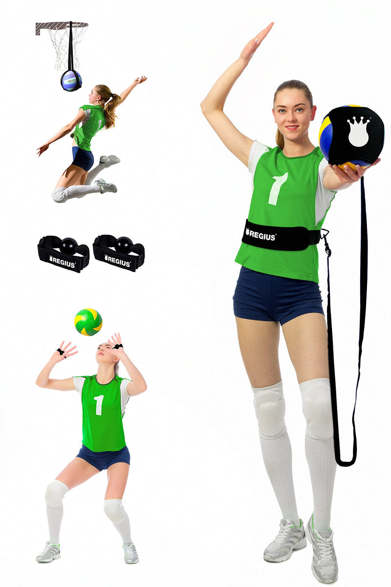 Regius Volleyball Training Equipment 3.0 - Premium Solo Trainer, Perfect for Beginners Practicing Serving, Setting and Spiking, Great Gift Idea … Bundle - BeesActive Australia