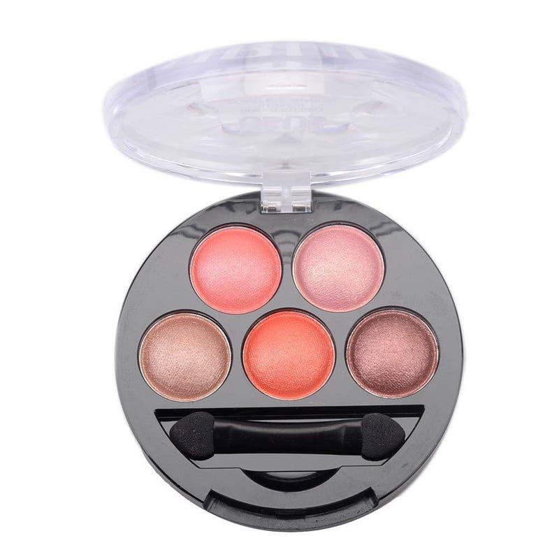 Mallofusa 5 Colors Eye Shadow Palette Powder Metallic Shimmer Eyeshadow Palette (Romantic Pink) 4.7oz Romantic Pink - BeesActive Australia