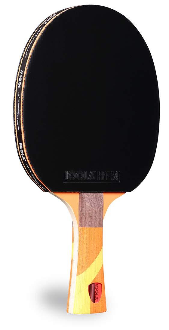 [AUSTRALIA] - JOOLA Omega Strata - Table Tennis Racket with Flared Handle - Tournament Level Ping Pong Paddle with Riff 34 Table Tennis Rubber - Designed for Spin Orange 