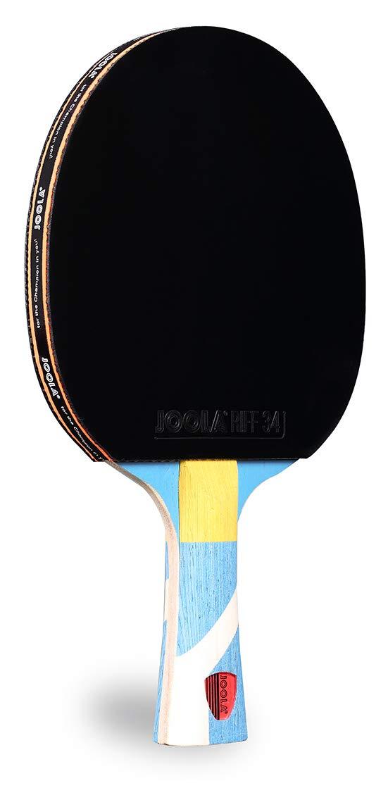JOOLA Omega Strata - Table Tennis Racket with Flared Handle - Tournament Level Ping Pong Paddle with Riff 34 Table Tennis Rubber - Designed for Spin Light Blue - BeesActive Australia