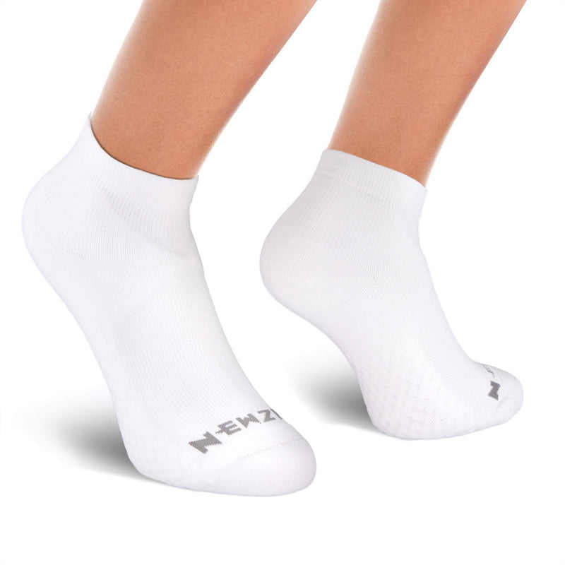 NEWZILL Ankle Compression Socks for Men & Women, Cushioned Low Cut Compression Running Socks with Ankle Support Medium White - BeesActive Australia